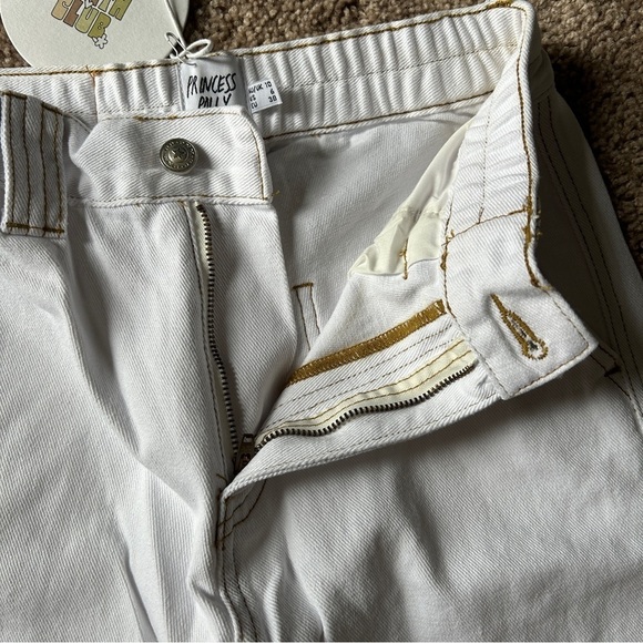 Princess Polly Utility Cargo Recycled Cotton Blend Denim White Jeans NWT Size 6 - Picture 6 of 15